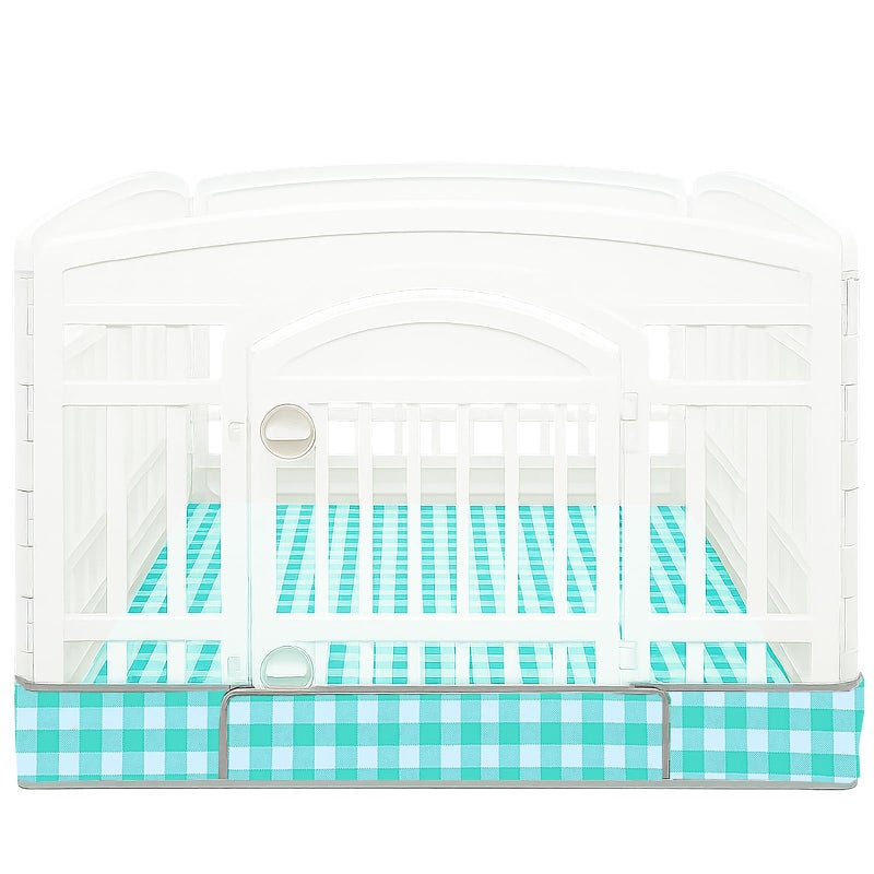 THINMUHAND Dog Playpen Bottom Pad Fits for 36 Inch 4 Panels Exercise Pet Playpen, Dog Crate Pad Puppy, Hoop and Loop Design (Note: Playpen Not Included). (GreenCheck) - Image 1