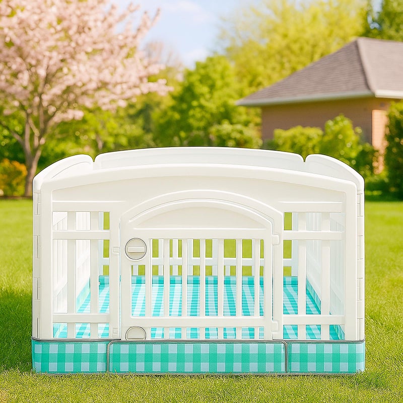 THINMUHAND Dog Playpen Bottom Pad Fits for 36 Inch 4 Panels Exercise Pet Playpen, Dog Crate Pad Puppy, Hoop and Loop Design (Note: Playpen Not Included). (GreenCheck) - Image 5