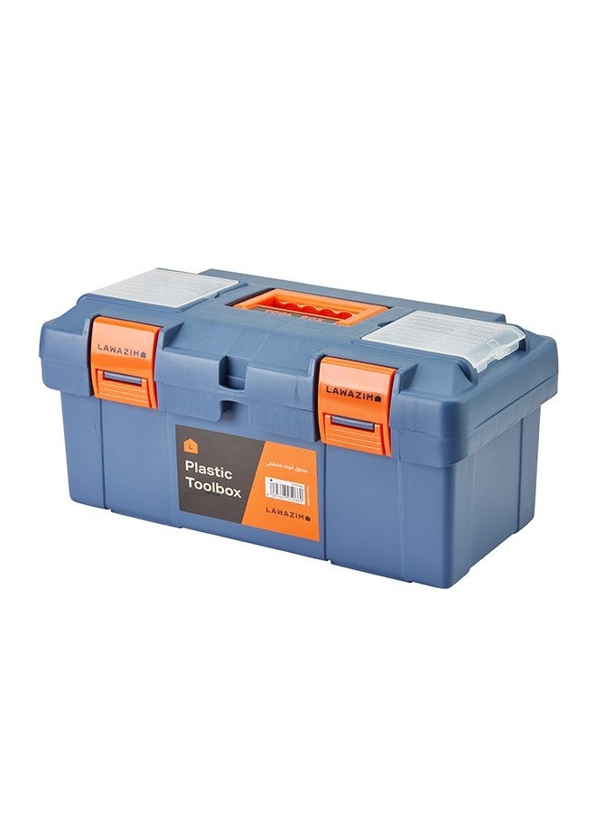LAWAZIM Plastic Toolbox - 14.5inch - Toolbox for Tool Organization, Small Compartments Lid for Screws and Nuts, Non-Slip Handle, Secure Durable Latches and Spacious Interior for Power and Hand Tools - Image 2