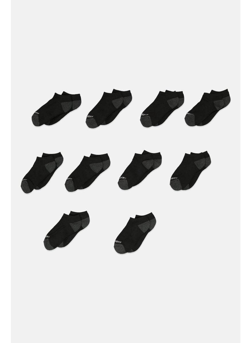 SKECHERS Kids Boy 10 Pairs Brand Logo No Show Socks, Multicolor  - Image 1