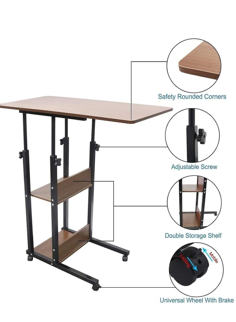 Bedside Table Dormitory Simple Bed Lazy Person Table Household Simple Bedroom Lifting Table Student Table Computer Desk with Wheels - Image 2