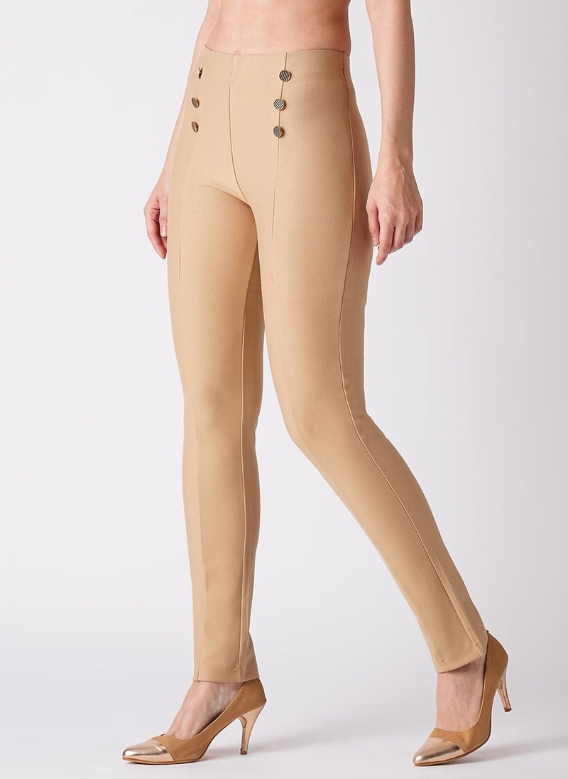 Globus Women Camel Brown Skinny Fit Treggings - Image 3