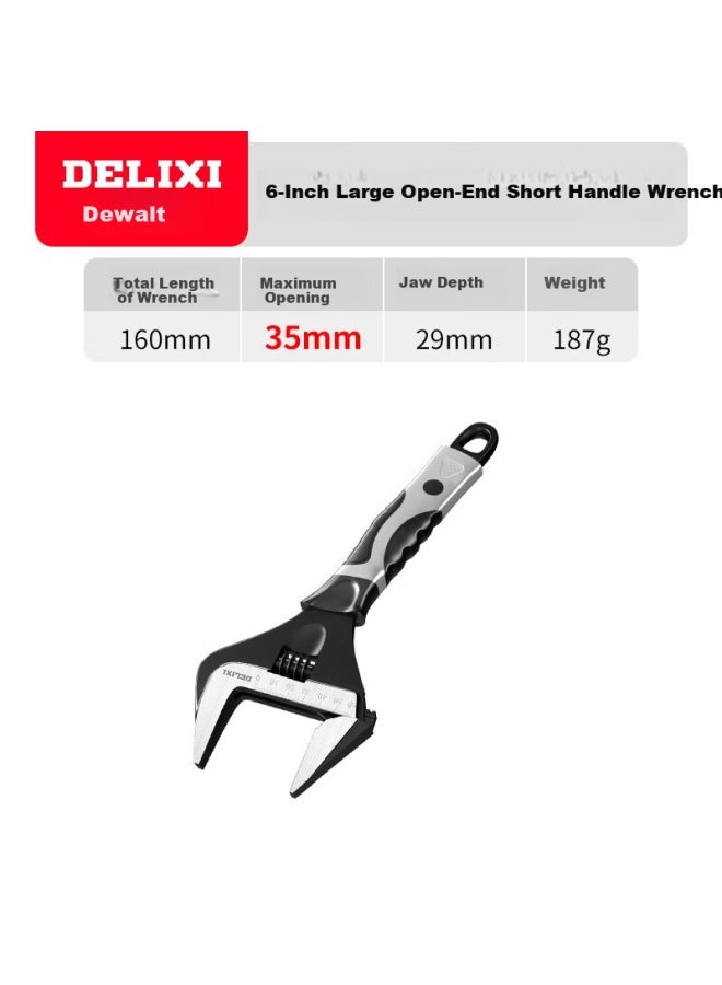 Delixi Adjustable Wrench Tool, Wide Opening, Multi-functional, For Plumbing, Universal Wrench - Image 1
