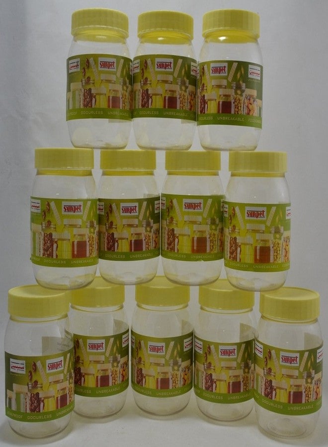 Sunpet Plastic Storage Cantainers- 500Ml, Set Of 12, Yellow, Brown