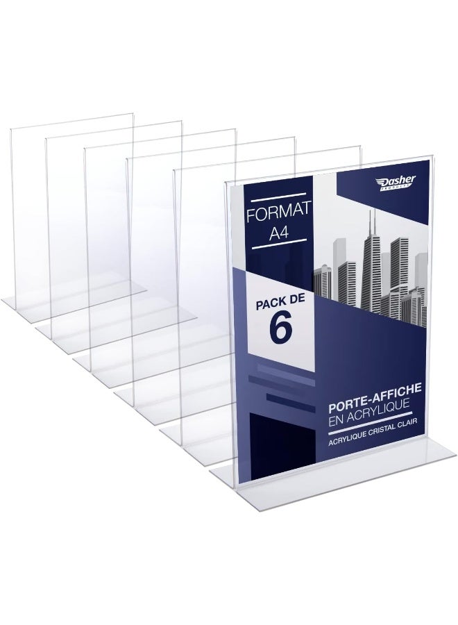 TPGP Acrylic Sign Holder A4 - T Stand Sheet Holder with Bottom Opening A4 Acrylic Stand for Signs, Brochure, Menu, Display, and More.Double Sided Advertising Stand - Image 1