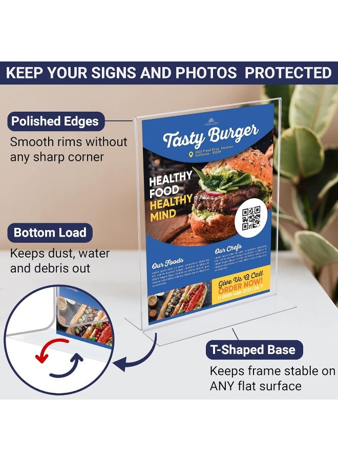 TPGP Acrylic Sign Holder A4 - T Stand Sheet Holder with Bottom Opening A4 Acrylic Stand for Signs, Brochure, Menu, Display, and More.Double Sided Advertising Stand - Image 4