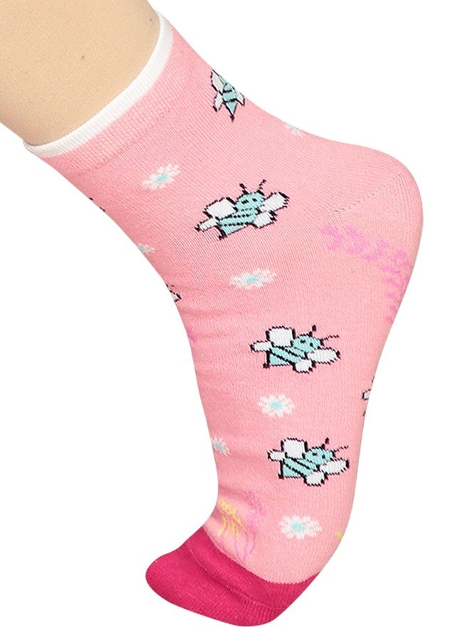 BODYCARE Womens Mid Calf Printed Antibacterial & Super Soft Socks Pack Of 2 - Pista Baby & Pink Baby - Image 5