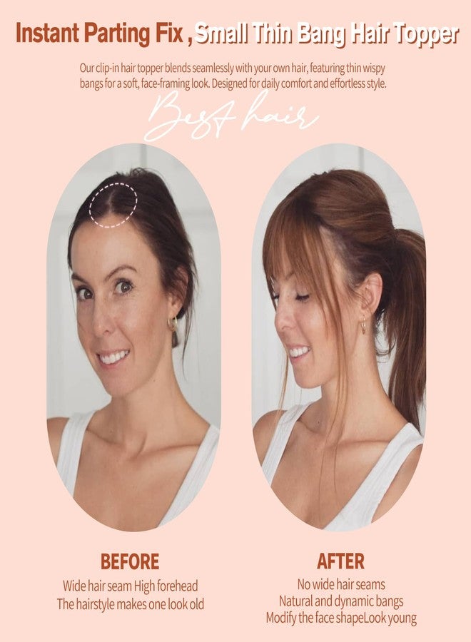 FEIPRO Human Hair Toppers with Bangs Real Human Hair for Women,Short Lightweight,Thin Crown Wiglets Hair Pieces Small Top Base 1.9"×3.5" Natural Cover Wide Part HairLine (10In,0.7oz,1B Natural Black) - Image 5