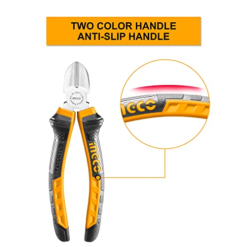 Ingco Diagonal Cutting Pliers, Anti-Rust Diagonal Cutting Pliers 6"/160mm - Image 4