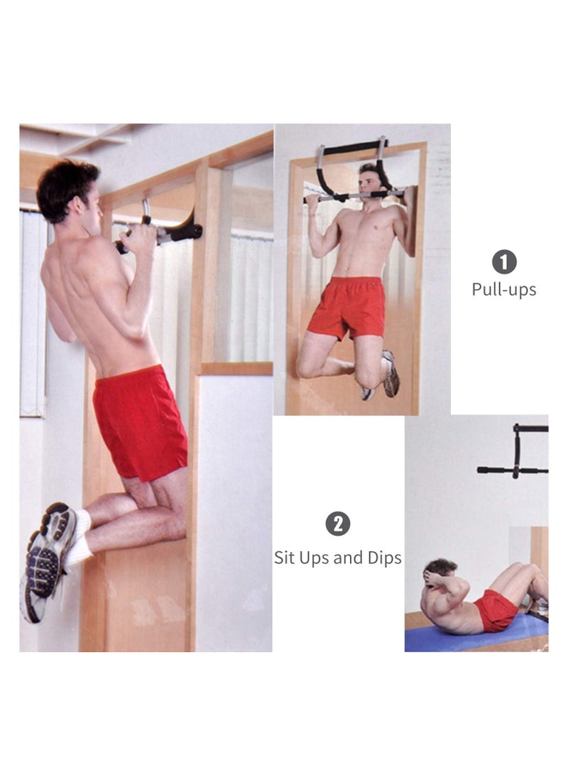 Generic 220LB Doorway Pull-Up Bar – Portable Strength Training System for Home, Over-Door Pull-Up Bar for Sit-Ups, Dips, and Full Body Workout  - Image 5