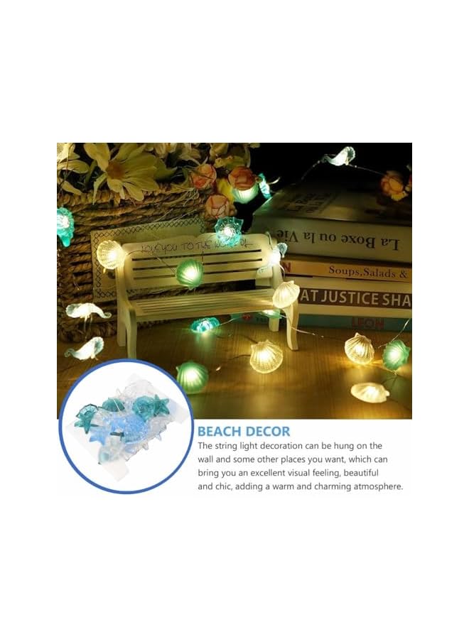 The Bros LED Ocean String Lights, Decorative Lights, 3M/10ft 30LEDs Battery Operated String Lights, for Indoor & Outdoor, Party, Wedding and Holiday Decorations (Sea Shells, Seahorse, Warm White)  - Image 3