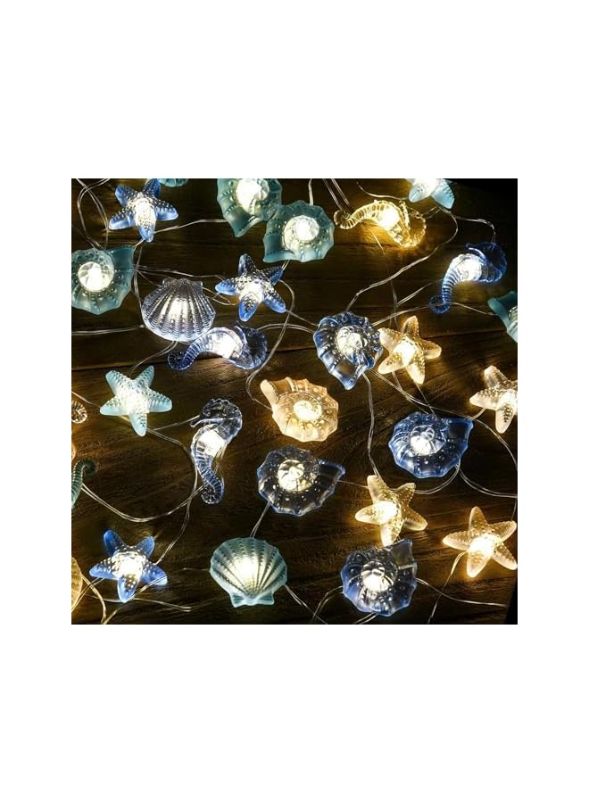 The Bros LED Ocean String Lights, Decorative Lights, 3M/10ft 30LEDs Battery Operated String Lights, for Indoor & Outdoor, Party, Wedding and Holiday Decorations (Sea Shells, Seahorse, Warm White)  - Image 5