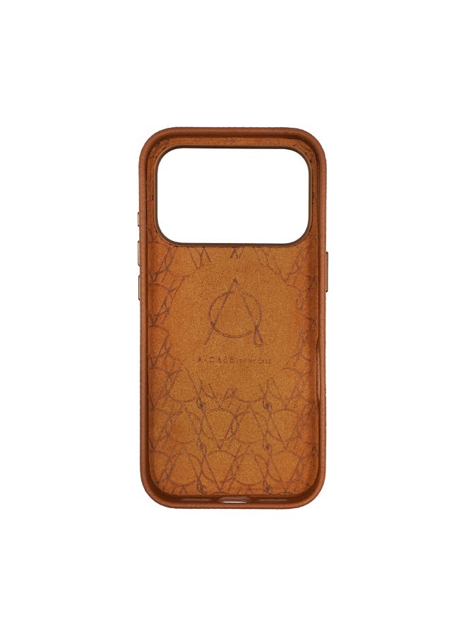 A-Case It’s My Case Amur Genuine Leather MagSafe Case for iPhone 17 Pro – Slim Fit Shockproof Protective Cover with Lychee Texture, Raised Camera Protection & Tactile Buttons – Brown - Image 3