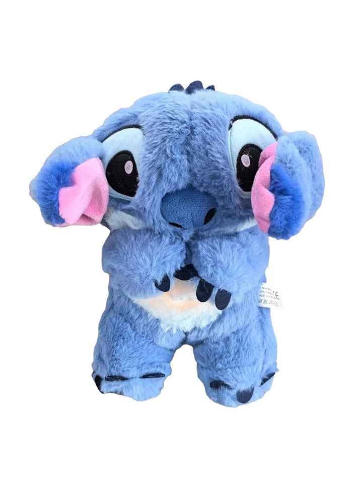 Breathing Bear Plush Toy Glowing Doll Children's Sleeping Doll Suitable as Birthday Gift Home Decoration (Blue) - Image 1