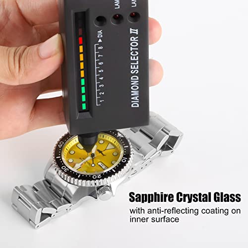 TACTICAL FROG Heimdallr Automatic Mens Watch, NH36A Movement C3 Luminous Dive Watches for Men Stainless Steel SKX007, 200 Meter Water Resistant, Yellow 3links - Image 2