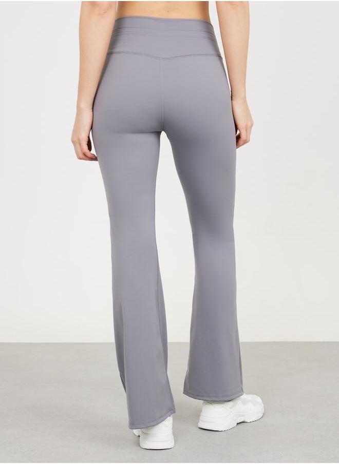 Styli Wide Drawcord Waistband Flared Legging with Pocket  - Image 4