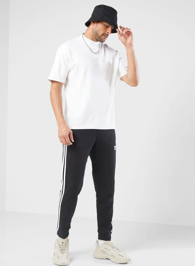 adidas بنطلون رجالي أسود بثلاثة خطوط أوريجينالز