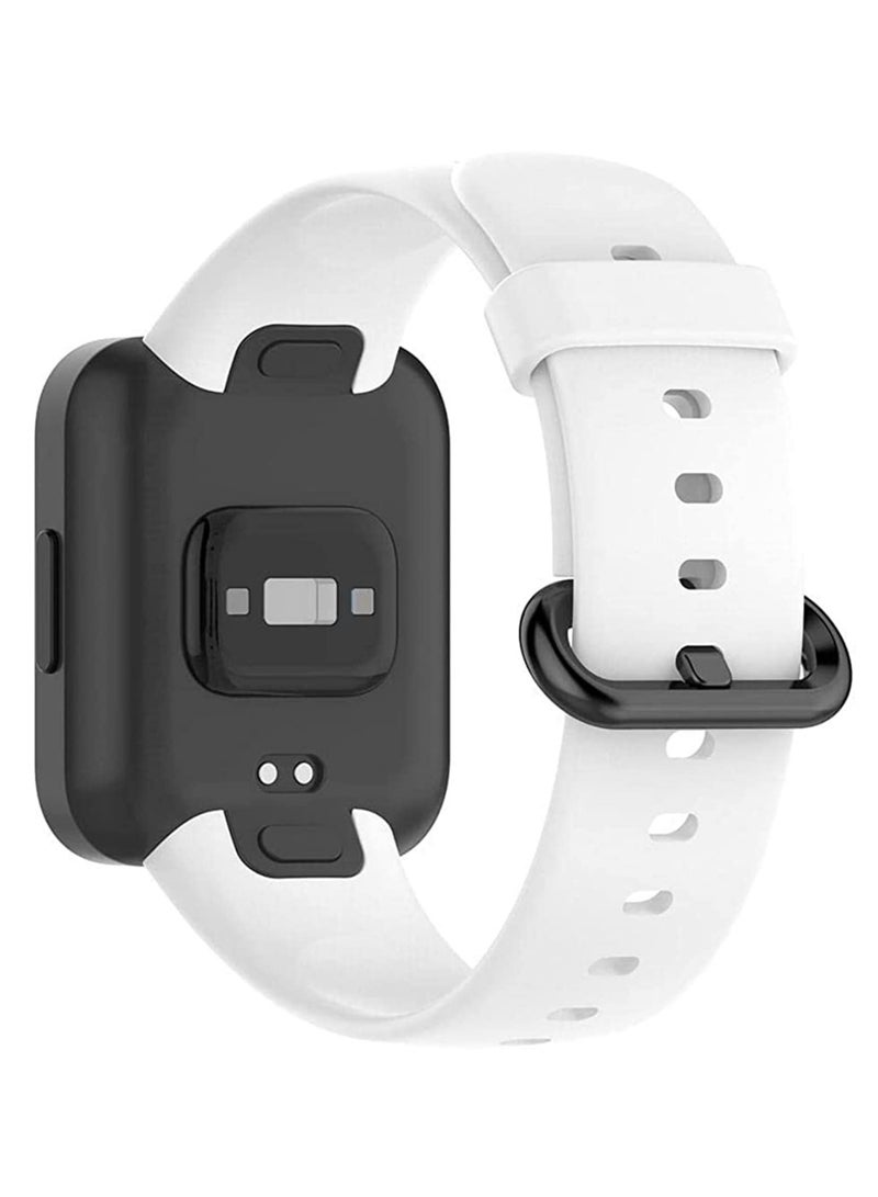 Straps Compatible with Redmi Watch 2 Lite Watch Xiaomi Mi Watch 2 Lite Soft Silicone Band for Men, Women,White - Image 2