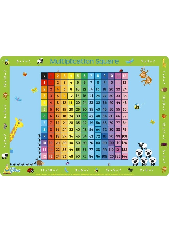 Little Wigwam Little Wigwam Multiplication Square Placemat  - Image 1