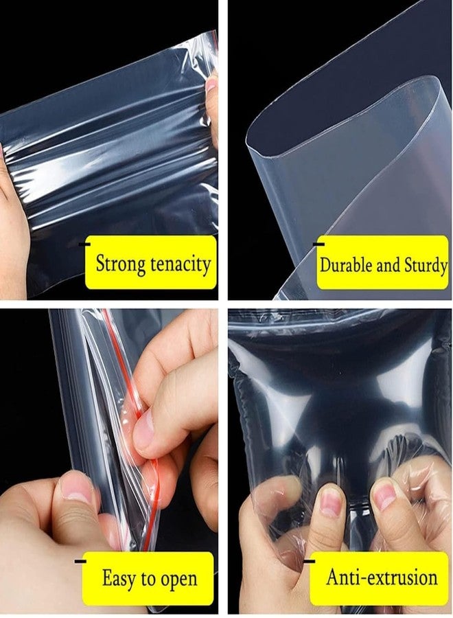 COPY LINE Reusable Zip Lock Storage Bags | Pack Of 30 | Clear Plastic Pouches with Red Seal for Fridge and Freezer Storage (4 inch x 6 inch) - Image 2