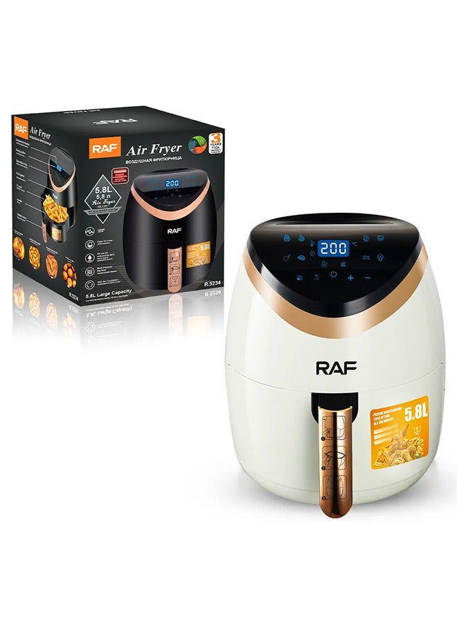 آر إيه أف راف مقلاة هوائية 5.8 لتر 1500 واط أبيض - R.5234W - Image 1