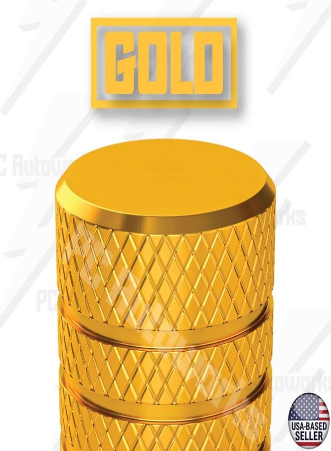 PC Autoworks Aluminum Tire Valve Stem Caps - Anti-Rust, Premium Anodized Aluminum, Corrosion-Resistant, Easy Install, Universal Fit for Car, Truck, Bike, SUV - 1 Pack/Set of 4 (Gold) - Image 4