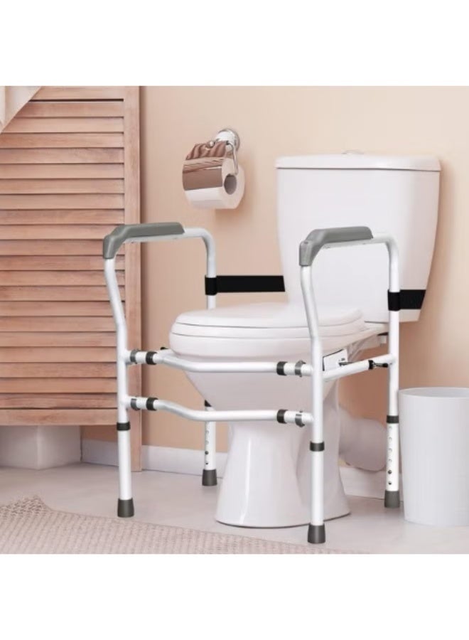Adjustable Toilet Safety Frame Grab Bar, Non-Slip Bathroom Commode Support Rail for Elderly, Pregnant Women & Disabled - Image 2