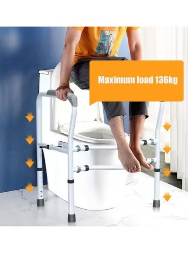Adjustable Toilet Safety Frame Grab Bar, Non-Slip Bathroom Commode Support Rail for Elderly, Pregnant Women & Disabled - Image 1