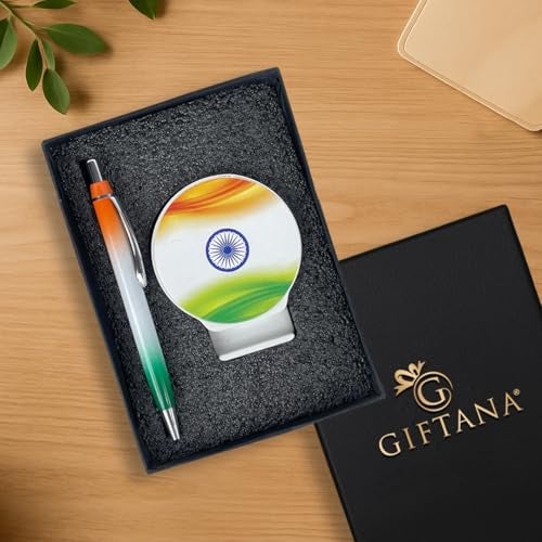 Giftana 2 in 1 Pen with Magnetic Pen Stand for Men and Women, Independence Day Gifting, Army Gift, Republic Day Gifts, Corporate Gift Set for Employees - Image 2