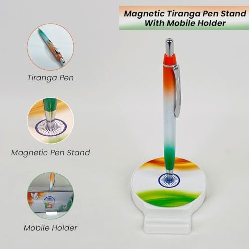 Giftana 2 in 1 Pen with Magnetic Pen Stand for Men and Women, Independence Day Gifting, Army Gift, Republic Day Gifts, Corporate Gift Set for Employees - Image 4
