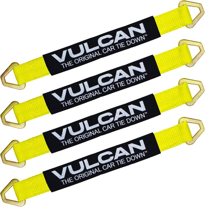 VULCAN أحزمة ربط محور VULCAN مع وسادة مقاومة للاحتكاك - عبوة 4 - أصفر كلاسيكي - 3,300 رطل قدرة عمل آمنة - Image 1