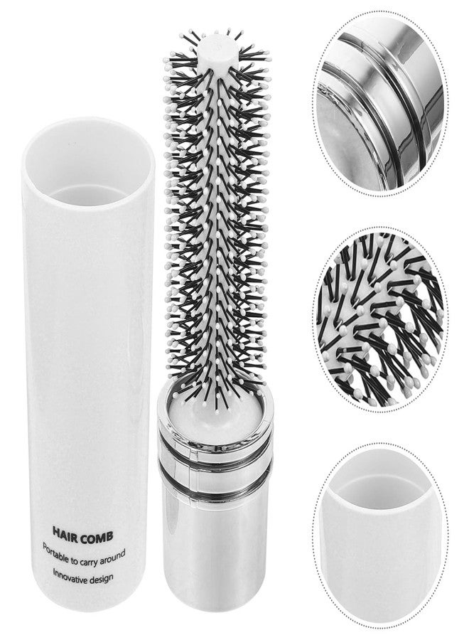 Veemoon Portable Round Curling Brush, Travel Blow Drying Hair Brush Small Bang Hairbrush - Retractable Design Bristles Ideal - Curling & Straightening Blow Drying, Styling Curly, Short Long Hair - Image 3