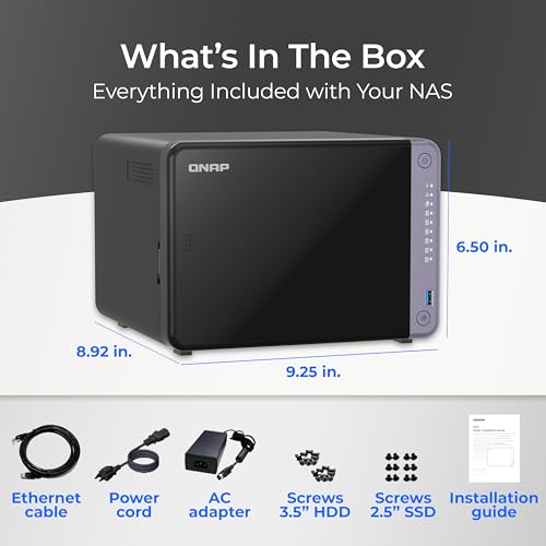 QNAP TS-632X-4G-US 6 Bay 10GbE Desktop NAS with ARM Alpine AL524 Quad-core Processor and 4 GB DDR4 RAM (Diskless) - Image 2