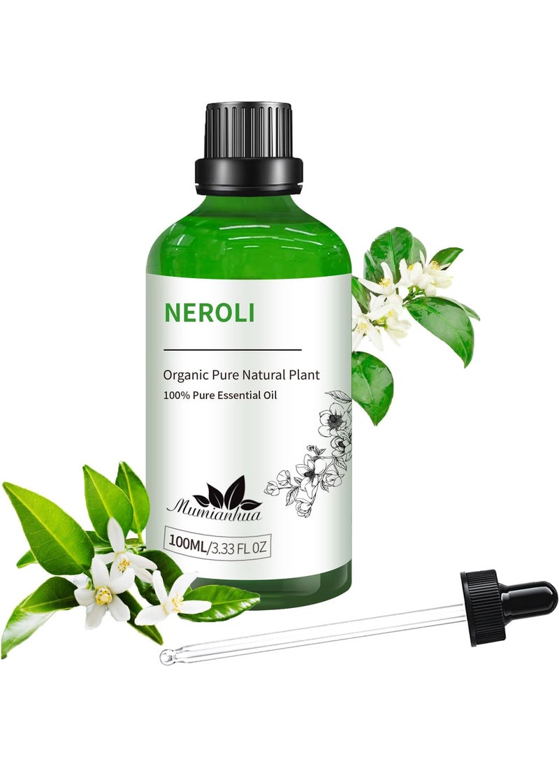 Mumianhua Mumianhua Neroli Essential Oil - Therapeutic Grade Orange Blossom Oil for Aromatherapy, Skin Care, Diffusers, Candles & Natural Perfume Blends 3.38 Oz/ 100ml 