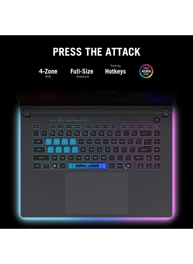 أسوس (نسخة مطورة) لابتوب الألعاب ROG Strix G16 مع شاشة 16 بوصة بدقة Full HD، مع معالج Core i7-14650HX/ذاكرة RAM سعة 16GB/قرص SSD سعة 1TB/بطاقة رسومات NVIDIA RTX 5060 سعة 8GB/نظام Windows 11 Pro + Office 2024 مدى الحياة - Image 4