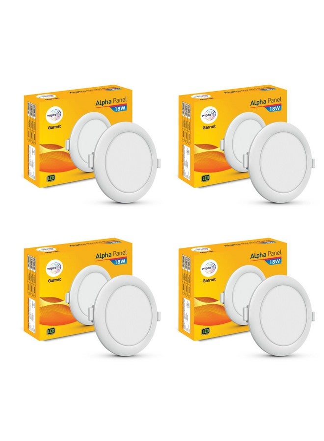 WIPRO لوحة LED دائرية ألفا من ويبرون غارنيت 18 واط | ضوء أبيض بارد (6500 كيلفن) | ضوء مدمج للسقف المعلق | فتحة - 159 مم | عبوة من 4 - Image 1
