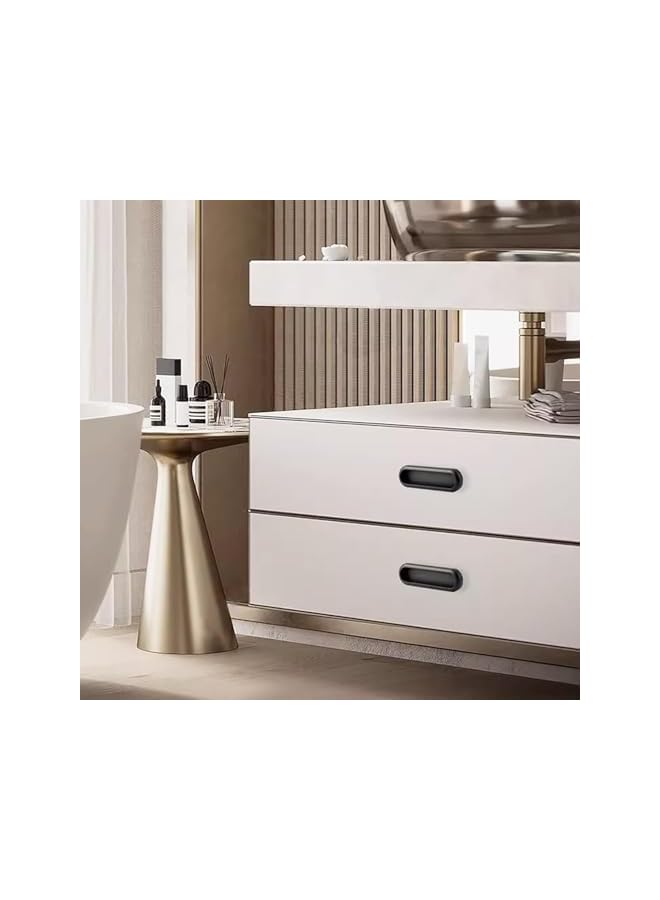 PROMASS 5 Pcs Self-Stick Rectangular Sliding Door Pulls, 4 inch Adhesive Handles, Matte Black Door Finger pulls For Pocket Door Closet Door, Sliding Barn Door Handle, Stainless Steel Door Pulls Hardware - Image 2