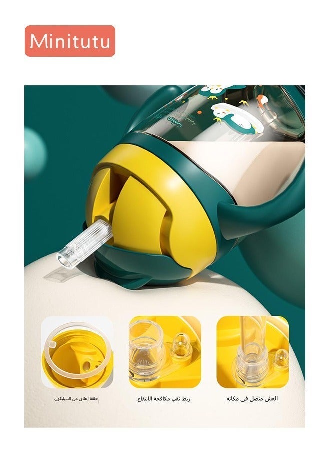 Minitutu 300ml Sippy Cup for Baby from 12 Months, Weighted Straw Non Spill Bottle Bottle for Toddler, With Handle and Wrap,Baby Bottle, BPA-free and Durable - Image 3