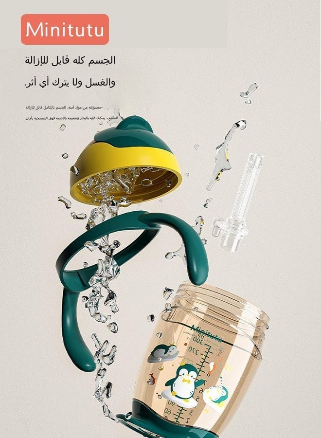 Minitutu 300ml Sippy Cup for Baby from 12 Months, Weighted Straw Non Spill Bottle Bottle for Toddler, With Handle and Wrap,Baby Bottle, BPA-free and Durable - Image 5