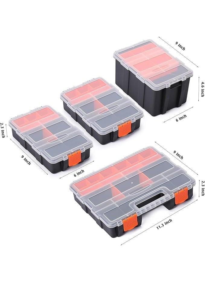 Vroxy Vroxy Plastic Hardware Parts Organizers Versatile and Durable Storage Toolbox with Removable Dividers for Small Tools Hardware Screws Bolts Nails Beads 1Set of 4Pcs  - Image 4