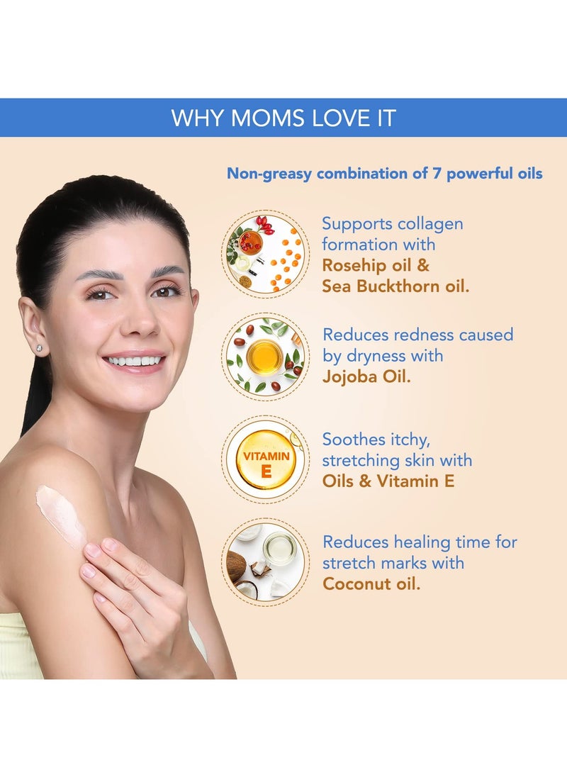 The Moms Co. - The Moms Co Natural Stretch Oil to Reduce stretch marks for women Australia-Certified Toxin-Free Stretch Mark Oil- 100 ml - Image 1