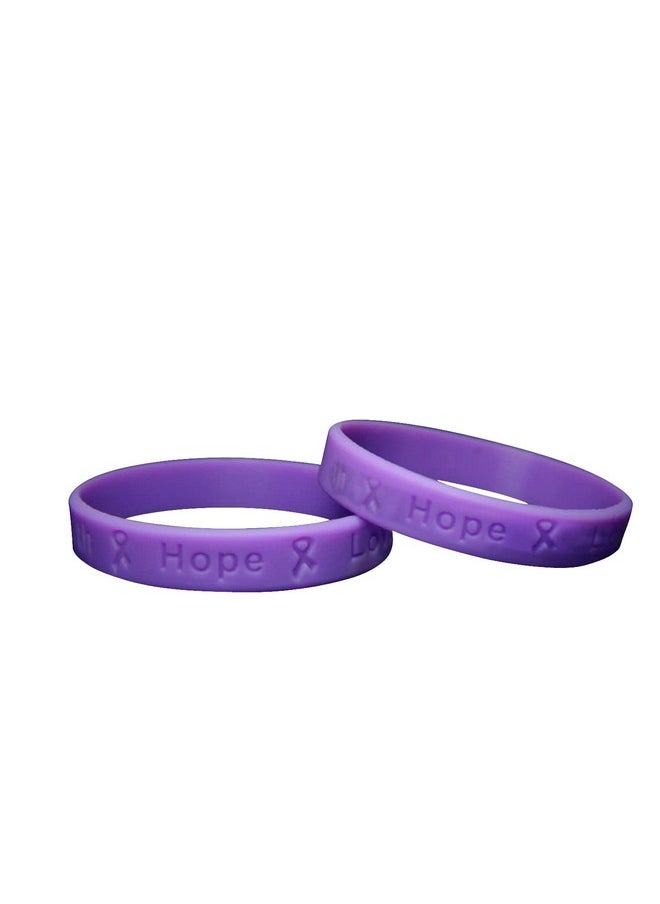 Fundraising For A Cause - Purple Domestic Violence Awareness Bracelets Purple Ribbon Domestic Violence Awareness Silicone Bracelets For Adults (Pack Of 25) - Image 1