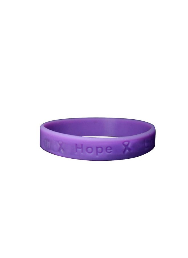 Fundraising For A Cause - Purple Domestic Violence Awareness Bracelets Purple Ribbon Domestic Violence Awareness Silicone Bracelets For Adults (Pack Of 25) - Image 1