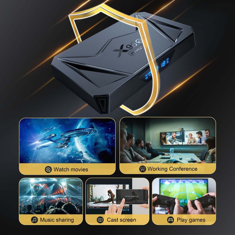 جهاز استقبال X96QPRO+ جيجابت أندرويد 14 مع معالج Allwinner H728 صندوق تصدير 8K عالي الوضوح بلوتوث نت - Image 3