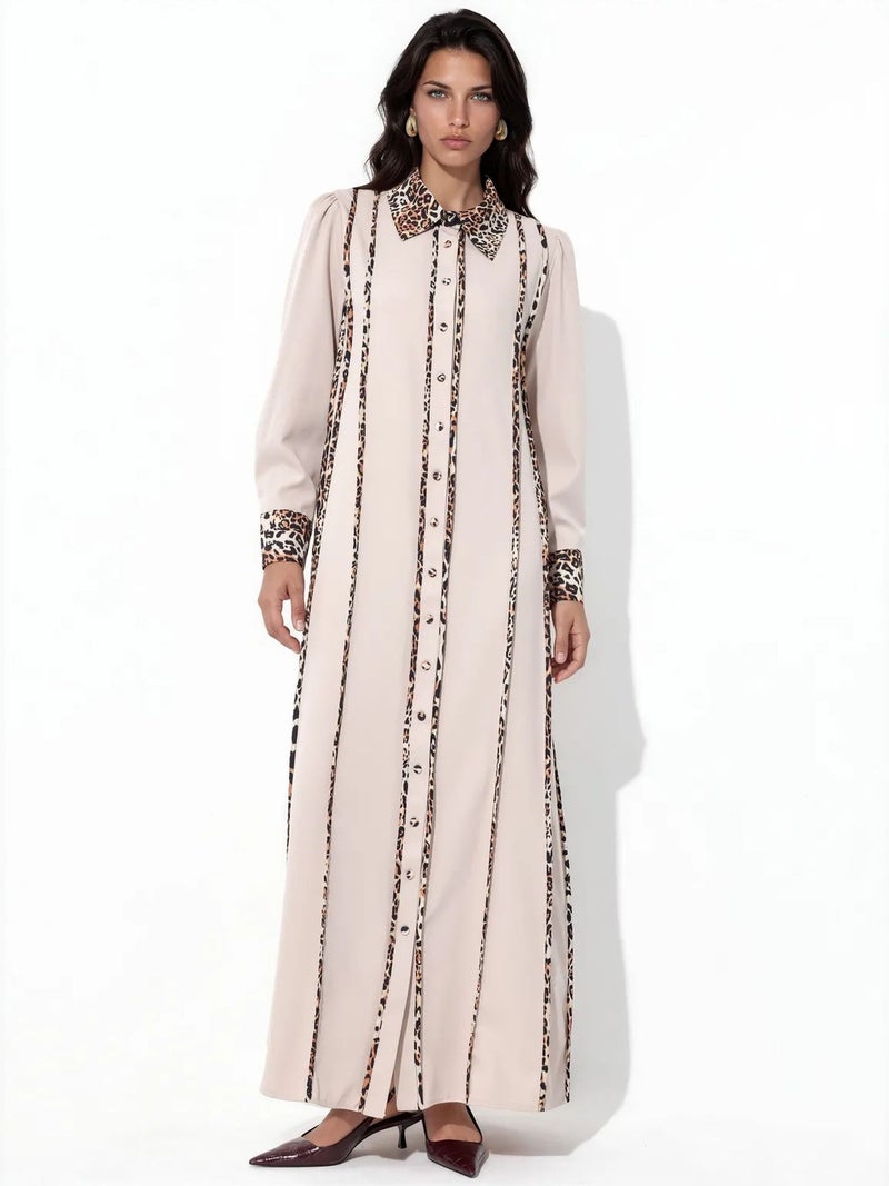 Jennyfer Leopard Print Maxi Shirt Dress - Image 1