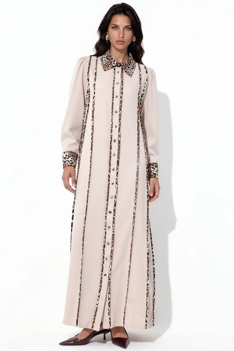 Jennyfer Leopard Print Maxi Shirt Dress - Image 1