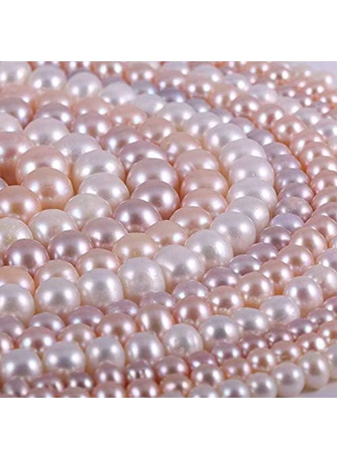 LE SKY Natural Round Freshwater White Pearl Loose Beads 5-6mm 14.2 inch for Jewelry Making - Image 2