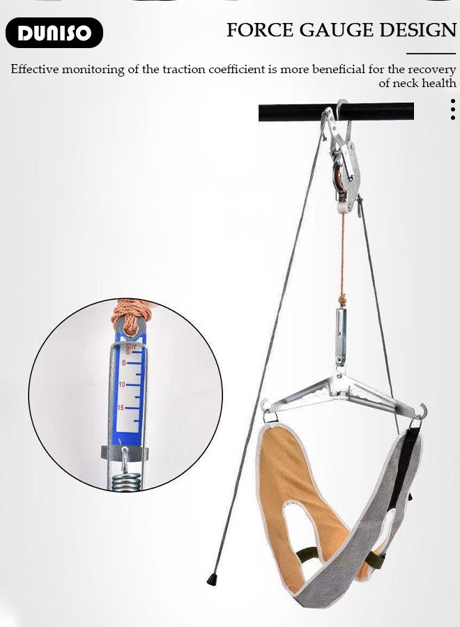 دونيسو جهاز معالجة عنق الرحم -حزام شد عنق البالغين وتثبيته جهاز جر عنق الرحم، ممددة الرقبة Hammock Household Vertebra Tractor، دعم عنق الرحم تثبيت جهاز جر آلة جر عنق الرحم تثبيت الظهر Stretcher - Image 3