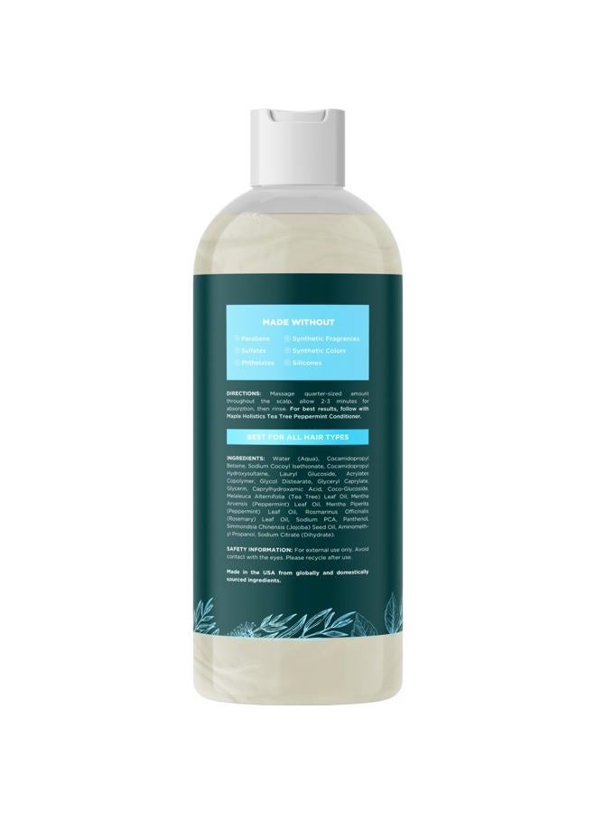 Maple Holistics Rosemary Tea Tree Mint Shampoo - Clarifying Shampoo for Build Up and Flakes with Peppermint Oil and Tea Tree Essential Oil for Dry Scalp Treatment - Deep Cleansing Peppermint Tea Tree (16oz) - Image 4