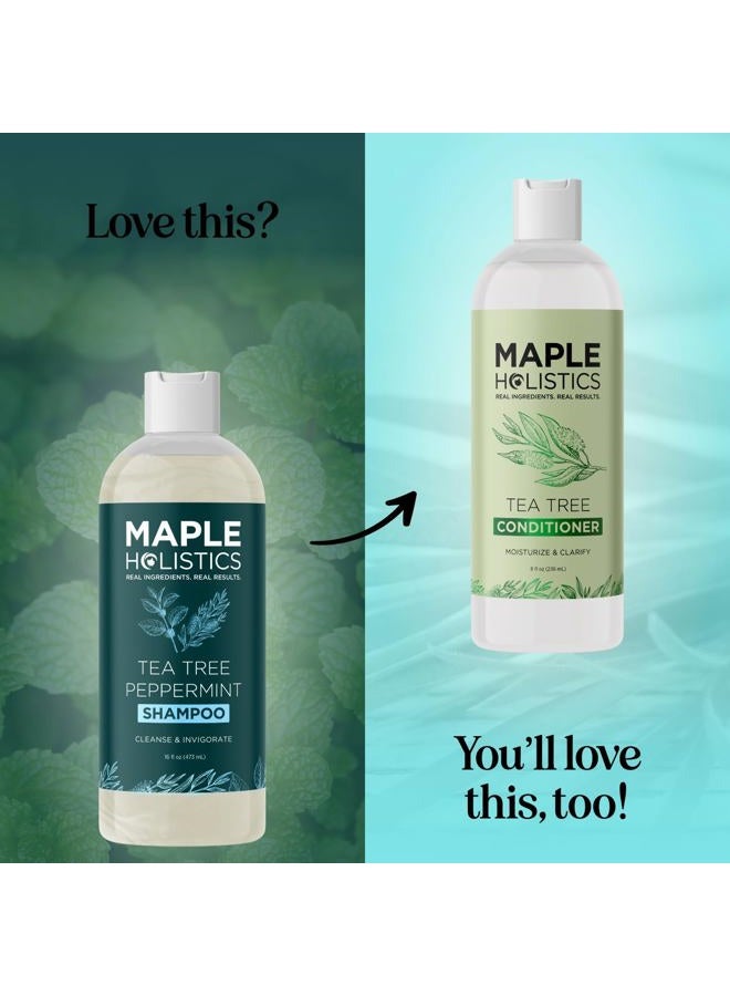 Maple Holistics Rosemary Tea Tree Mint Shampoo - Clarifying Shampoo for Build Up and Flakes with Peppermint Oil and Tea Tree Essential Oil for Dry Scalp Treatment - Deep Cleansing Peppermint Tea Tree (16oz) - Image 5